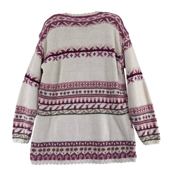 Heirloom Collectibles Floral Knit Sweater Medium Vintage Cottagecore 90s - Picture 3 of 8